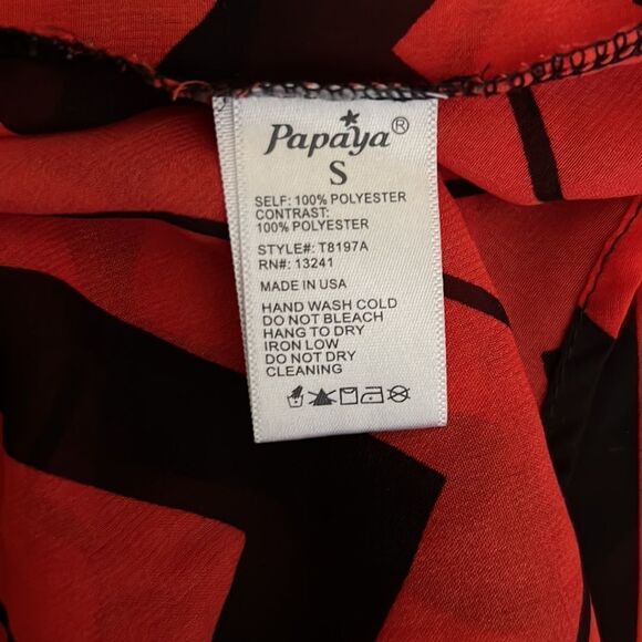 Papaya red and black tank top blouse in a size small. - Picture 5 of 5